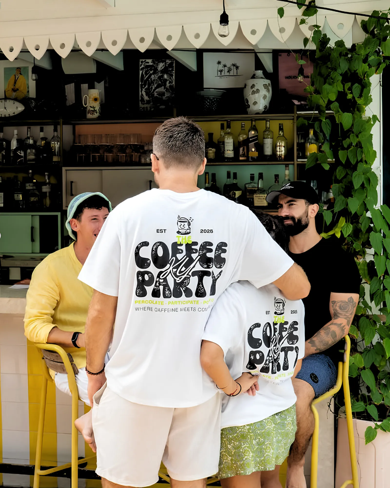 The Coffee Party KY guests wearing event tees