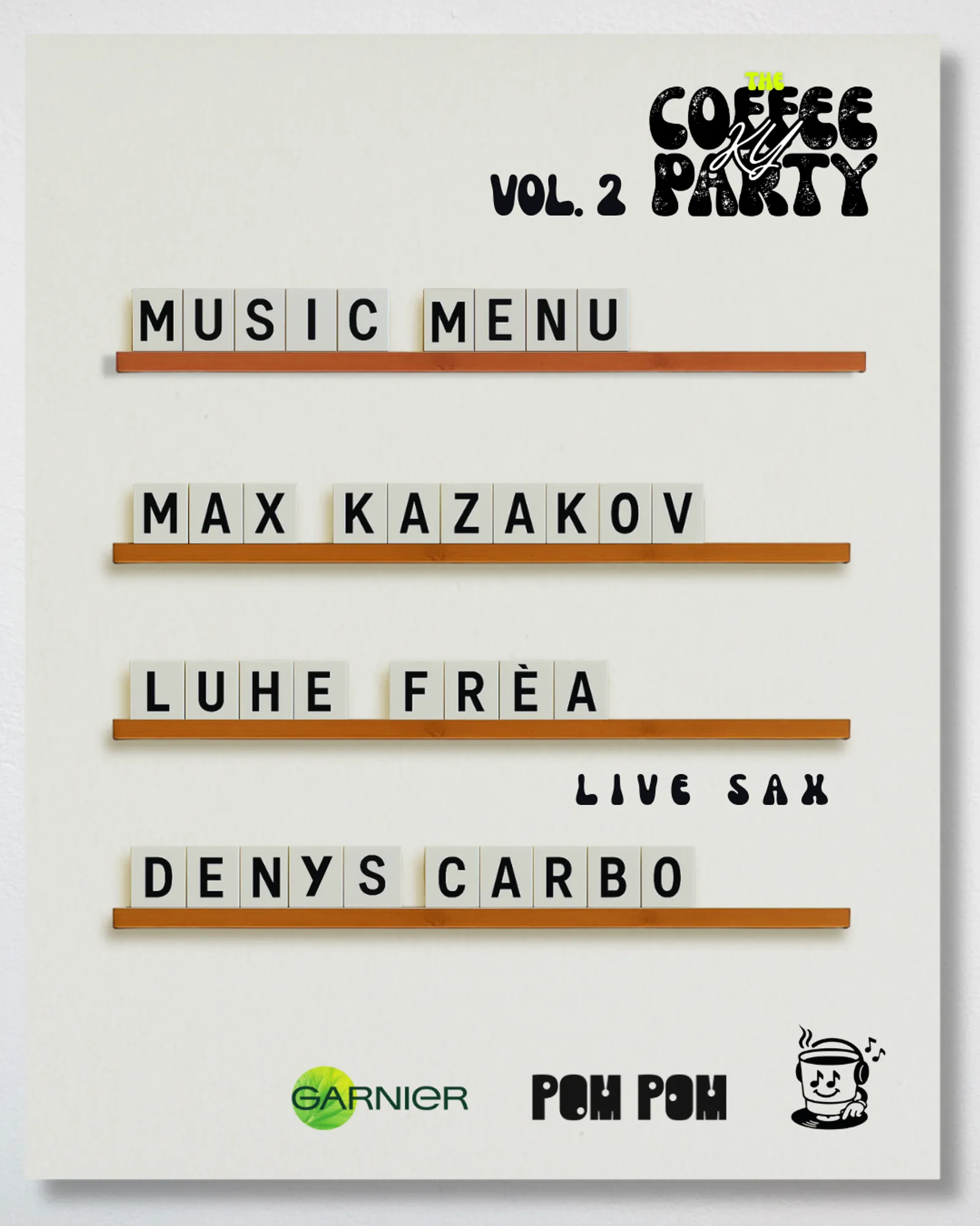 The Coffee Party KY music menu