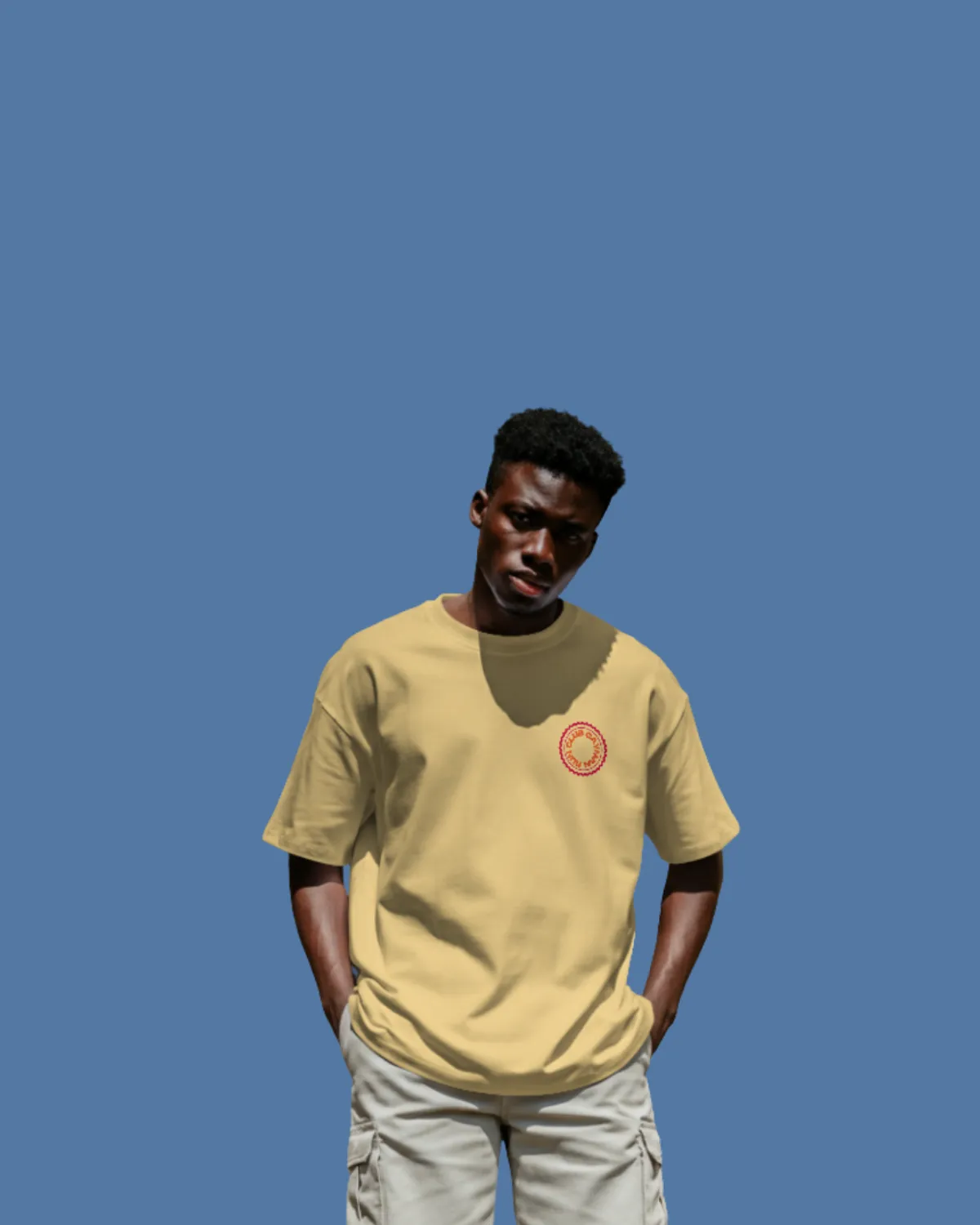 Run Club Cayman yellow tee, front view
